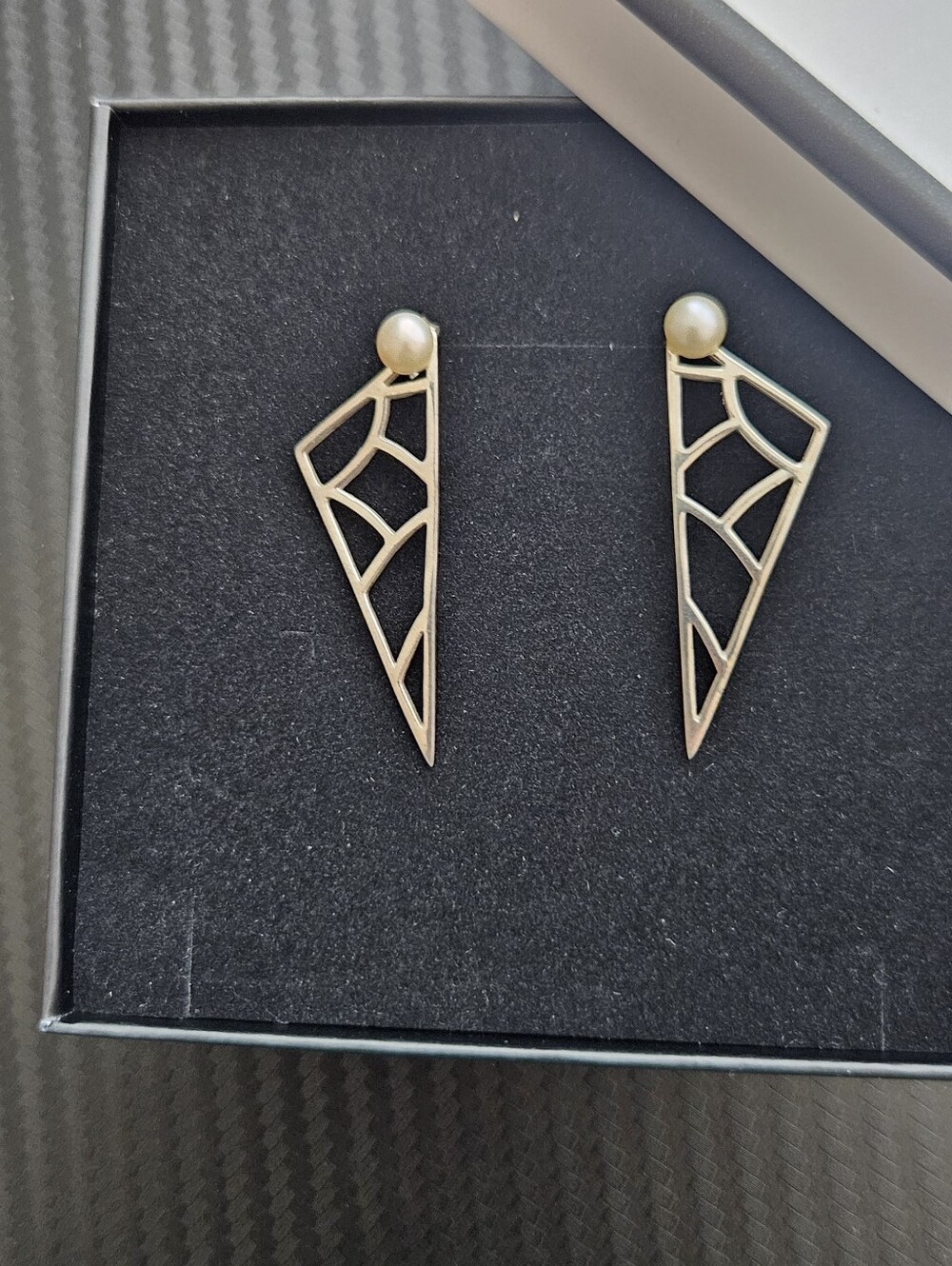 Sterling Silver And Pearl Earrings - Picture 6 of 8